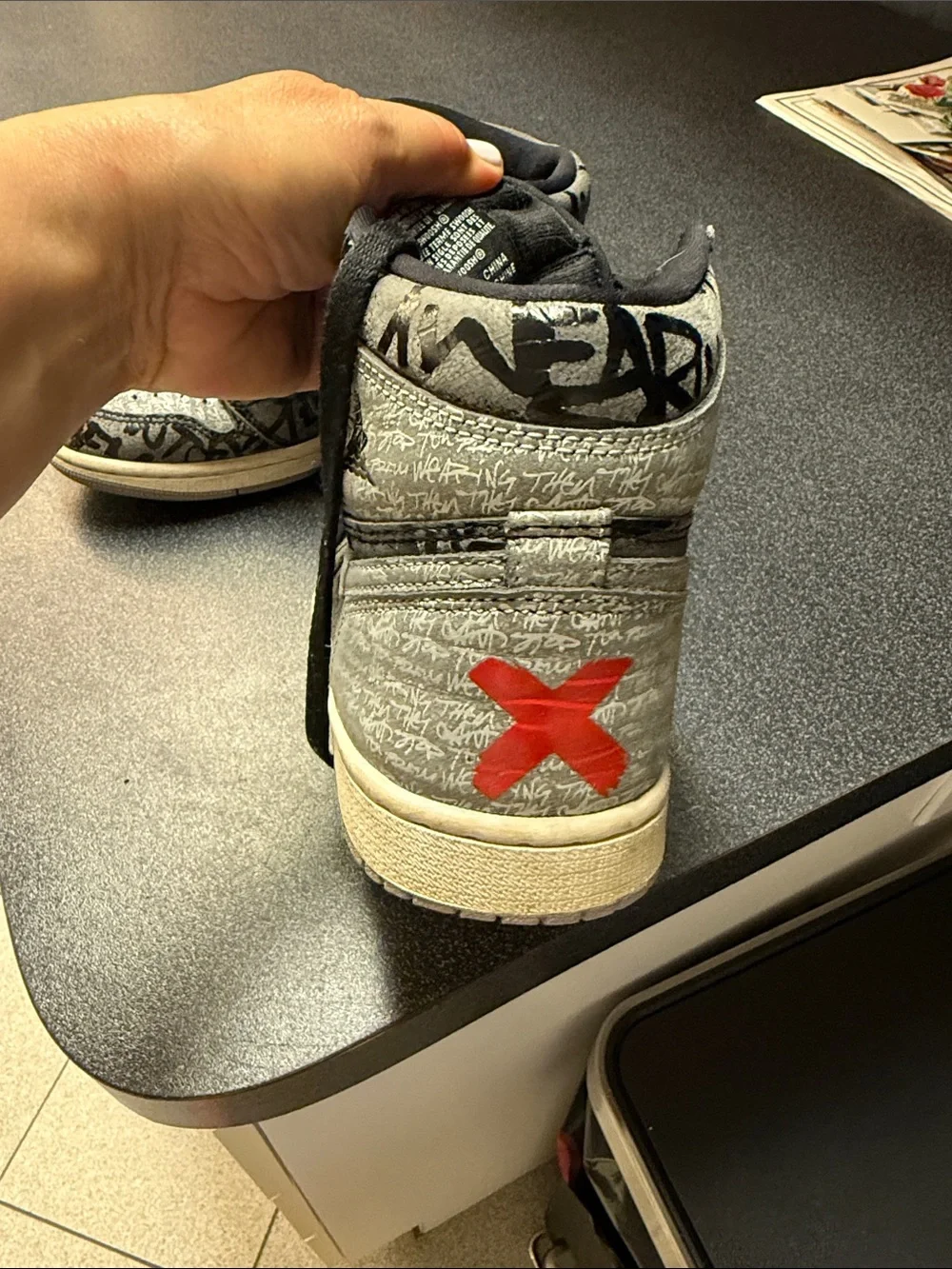 Nike Kids High-Top Sneakers in Black and Gray